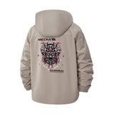 Mecha Samurai Unisex Full-Zip Printed Waterproof Hooded Windbreaker