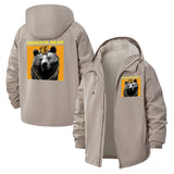 Gangsta Bear Unisex Full-Zip Printed Waterproof Hooded Windbreaker