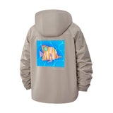 Abstract Fish Art Unisex Full-Zip Printed Waterproof Hooded Windbreaker