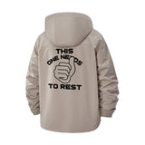 Thumbs Up Rest Day Unisex Full-Zip Printed Waterproof Hooded Windbreaker