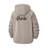 Shine Script Unisex Full-Zip Printed Waterproof Hooded Windbreaker