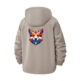 Geometric Fox Unisex Full-Zip Printed Waterproof Hooded Windbreaker
