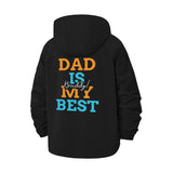 Dad Is My Best Unisex Full-Zip Printed Waterproof Hooded Windbreaker