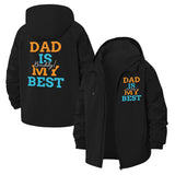 Dad Is My Best Unisex Full-Zip Printed Waterproof Hooded Windbreaker