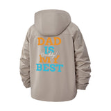 Dad Is My Best Unisex Full-Zip Printed Waterproof Hooded Windbreaker