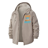 Dad Is My Best Unisex Full-Zip Printed Waterproof Hooded Windbreaker