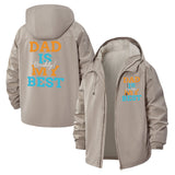 Dad Is My Best Unisex Full-Zip Printed Waterproof Hooded Windbreaker