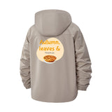 Autumn Leaves and Pumpkin Pie Unisex Full-Zip Printed Waterproof Hooded Windbreaker