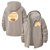 Autumn Leaves and Pumpkin Pie Unisex Full-Zip Printed Waterproof Hooded Windbreaker