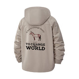 Inspirational Horse Unisex Full-Zip Printed Waterproof Hooded Windbreaker