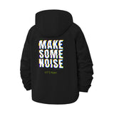 Make Some Noise Unisex Full-Zip Printed Waterproof Hooded Windbreaker