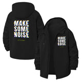 Make Some Noise Unisex Full-Zip Printed Waterproof Hooded Windbreaker