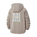 Make Some Noise Unisex Full-Zip Printed Waterproof Hooded Windbreaker
