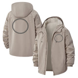 Minimal Circle Unisex Full-Zip Printed Waterproof Hooded Windbreaker