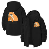 Fox Motif Unisex Full-Zip Printed Waterproof Hooded Windbreaker
