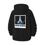 Eiffel Tower Paris Unisex Full-Zip Printed Waterproof Hooded Windbreaker