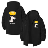 Cartoon Dog Unisex Full-Zip Printed Waterproof Hooded Windbreaker
