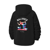 Yoga Balance Motivation Unisex Full-Zip Printed Waterproof Hooded Windbreaker