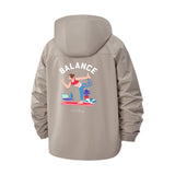 Yoga Balance Motivation Unisex Full-Zip Printed Waterproof Hooded Windbreaker