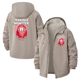 Terrible Monster Unisex Full-Zip Printed Waterproof Hooded Windbreaker