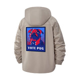 Pop Art Pug Unisex Full-Zip Printed Waterproof Hooded Windbreaker