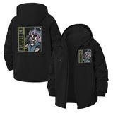 Anime Character Graphic Unisex Full-Zip Printed Waterproof Hooded Windbreaker