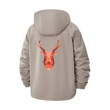 Geometric Deer Unisex Full-Zip Printed Waterproof Hooded Windbreaker