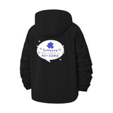 Puzzle Heart Autism Awareness Unisex Full-Zip Printed Waterproof Hooded Windbreaker