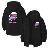 Pixel Astronaut Unisex Full-Zip Printed Waterproof Hooded Windbreaker