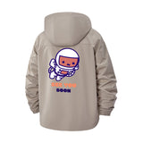 Pixel Astronaut Unisex Full-Zip Printed Waterproof Hooded Windbreaker