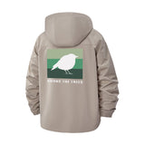 Bird Silhouette Among the Trees Unisex Full-Zip Printed Waterproof Hooded Windbreaker