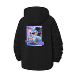 Vaporwave Aesthetic Unisex Full-Zip Printed Waterproof Hooded Windbreaker