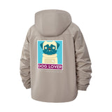 Pug Dog Lover Unisex Full-Zip Printed Waterproof Hooded Windbreaker