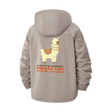 Llama Motivation Unisex Full-Zip Printed Waterproof Hooded Windbreaker