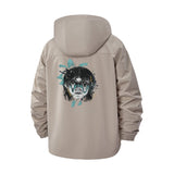 Surreal Face Art Unisex Full-Zip Printed Waterproof Hooded Windbreaker