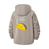 Smiling Taco Unisex Full-Zip Printed Waterproof Hooded Windbreaker