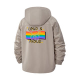 Loud and Proud Unisex Full-Zip Printed Waterproof Hooded Windbreaker