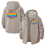 Loud and Proud Unisex Full-Zip Printed Waterproof Hooded Windbreaker