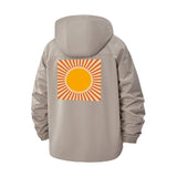 Radiant Sunburst Unisex Full-Zip Printed Waterproof Hooded Windbreaker