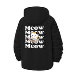 Cat and Meow Pattern Unisex Full-Zip Printed Waterproof Hooded Windbreaker