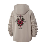 Raging Rose Unisex Full-Zip Printed Waterproof Hooded Windbreaker