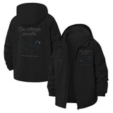 On Sleep Mode Unisex Full-Zip Printed Waterproof Hooded Windbreaker