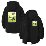 Dino Love Unisex Full-Zip Printed Waterproof Hooded Windbreaker