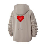 Heart Lollipop Unisex Full-Zip Printed Waterproof Hooded Windbreaker