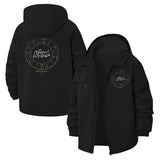 Festive Script Unisex Full-Zip Printed Waterproof Hooded Windbreaker