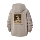 Renaissance Cat Portrait Unisex Full-Zip Printed Waterproof Hooded Windbreaker