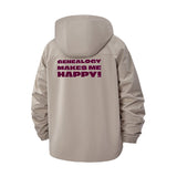 Genealogy Enthusiast Unisex Full-Zip Printed Waterproof Hooded Windbreaker