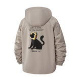 Thread Cat Meme Unisex Full-Zip Printed Waterproof Hooded Windbreaker
