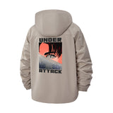 Under Attack Anime-Inspired Unisex Full-Zip Printed Waterproof Hooded Windbreaker