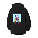 Rainbow Smiley Unisex Full-Zip Printed Waterproof Hooded Windbreaker